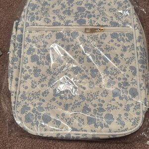 Floral Print Bible Case in Light Blue and Cream
